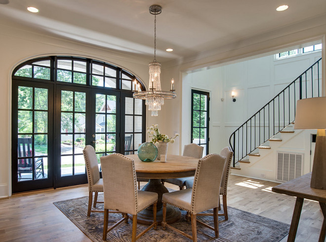 Dining room. Dining room lighting. Dining room hardwood floors, Dining room round table. Dining room chairs. Open Dining room. Dining room rug #Diningroom #Diningroomlighting #Diningroomhardwoodfloors #Diningroomroundtable #Diningroomtable #Diningroomchairs #Open#Diningroom #Diningroomrug Tammy Coulter Design - Grandfather Homes