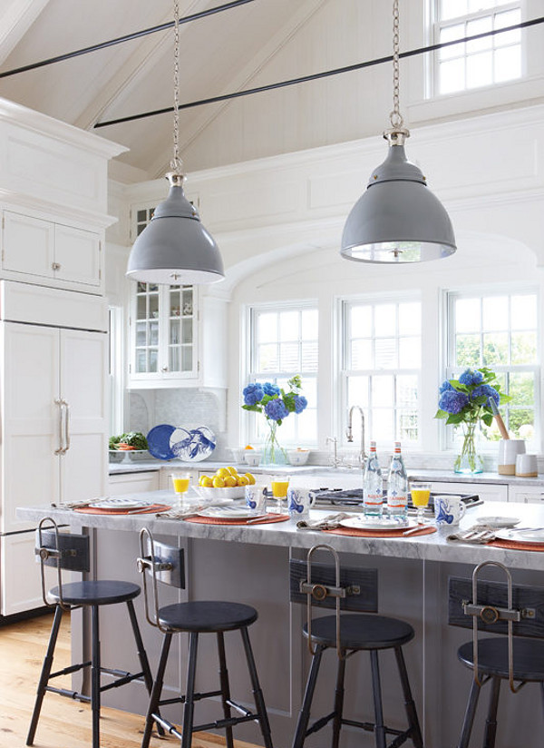 Knoxville Grey Paint by Benjamin Moore. Kitchen island paint color is Knoxville Grey Paint by Benjamin Moore. Knoxville Grey Paint by Benjamin Moore #KnoxvilleGreybyBenjaminMoore Nancy Serafini
