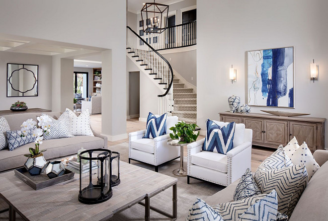 Living room color palette. Neutrals and blue and white Living room color palette ideas. Living room color palette. Living room color palette #Livingroom #colorpalette #livingroomneutrals #neutrals #blueandwhite Tracy Lynn Studio