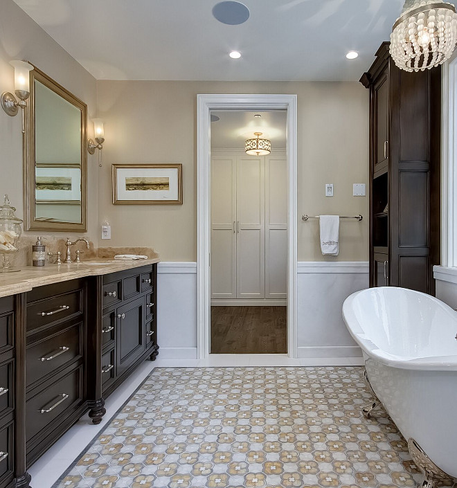 Bathroom Flooring. The master floor was a custom made mosaic floor combining blue /grey marble, white marble and a version of Calcutta marble. Bathroom Flooring. Bathroom Flooring. Bathroom Flooring. Bathroom Flooring. Bathroom Flooring #BathroomFlooring Brandon Architects, Inc.