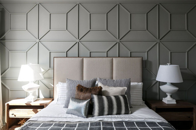 Bedroom Paneling. Bedroom wall paneling. The wall paneling is a custom design in applied moulding. Bedroom paneling ideas. Bedroom Paneling. Bedroom accent wall paneling. Bedroom paneling ideas #BedroomPaneling #Bedroom #wallpaneling #Bedroompanelingideas #BedroomPaneling #Bedroom #accentwallpaneling #Bedroompanelingideas Ramage Company. Leslie Cotter Interiors, LLC