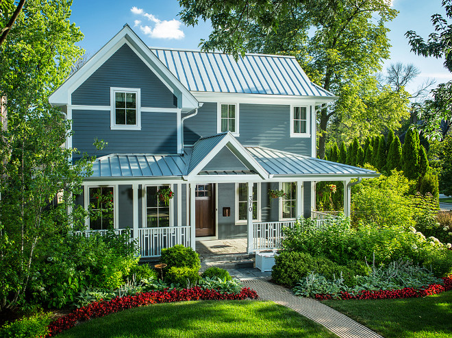 Blue Gray Exterior Paint Color. Boothbay Blue by Jame Hardie. That is a prefinished siding from Jame Hardie. It is cement fiberboard, and the color is 'Boothbay Blue'. #BlueGrayExterior #Exterior #PaintColor #BoothbayBlueJameHardie Kipnis Architecture + Planning
