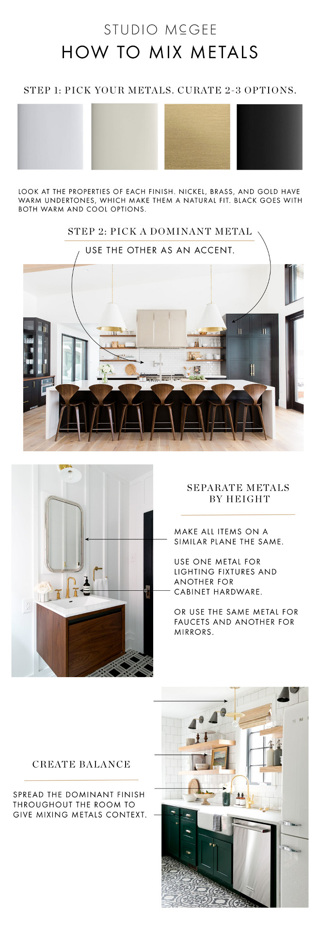 How to Mix Metal Finishes. How to Mix Metal Finishes Tips. How to Mix Metal Finishes. How to Mix Metal Finishes. How to Mix Metal Finishes #HowtoMixMetalFinishes #MixMetalFinishes #MetalFinishesTips Via Studio McGee