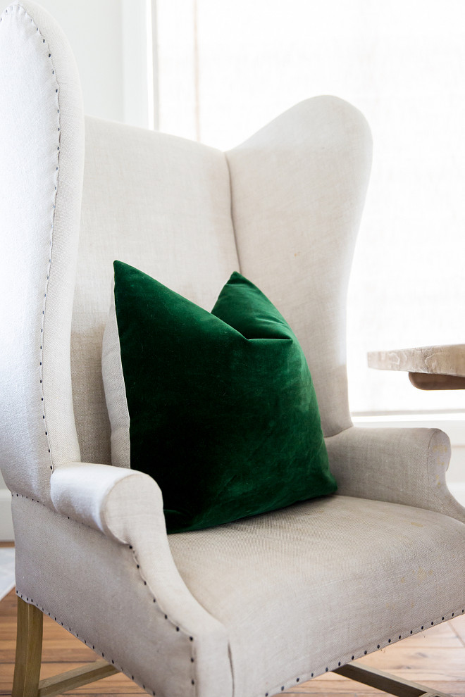 Linen Wingback Host Chair with Green Velvet Pillow. Restoration Hardware Linen Wingback Host Chair with Green Velvet Pillow. Linen Wingback Host Chair with Green Velvet Pillow. Restoration Hardware Linen Wingback Host Chair with Green Velvet Pillow Ideas #LinenWingbackChair #HostChair #GreenVelvetPillow #RestorationHardwareLinenWingbackChair Rachel Parcell Pink Peonies