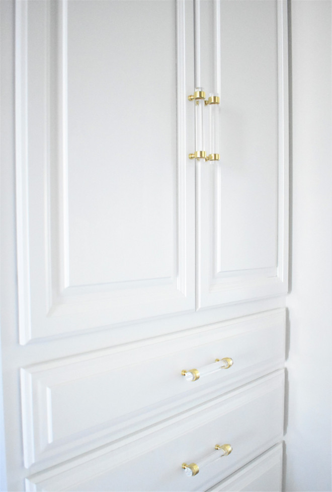 Lucite Pulls. Lucite Cabinet Hardware. The closet doors feature lucite pulls. They're from Luxholdups Home. Lucite Hardware. Lucite Pulls. Lucite Cabinet Hardware. Lucite Hardware Ideas Lucite #LucitePulls #lucite #pulls #LuciteCabinetHardware #CabinetHardware #LuciteHardware #Hardware Kate Abt Design