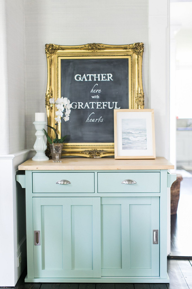 Turquoise Hutch. Light Turquoise Hutch #TurquoiseHutch Home Bunch Beautiful Homes of Instagram @finding__lovely