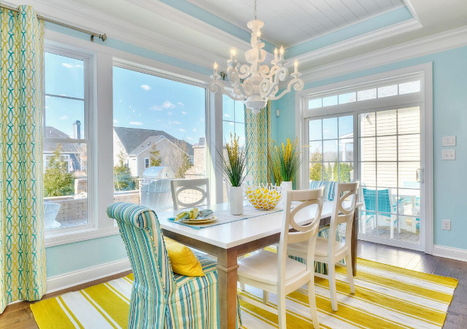 Yellow and Turquoise Cottage Dining Room. Coastal Yellow and Turquoise Cottage Dining Room. Yellow and Turquoise Cottage Dining Room Ideas. #YellowandTurquoiseCottageDiningRoom #YellowandTurquoise #CottageDiningRoom #DiningRoom #turquoiseDiningRoom Echelon Custom Homes