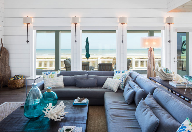 Beach House Living Room Furniture. Beach House Living Room Furniture. Sectional: Restoration Hardware. Pillows: Kravet fabric. Beach House Living Room Furniture. Beach House Living Room Furniture. Beach House Living Room Furniture #BeachHouseLivingRoomFurniture #BeachHouse #LivingRoomFurniture Julie Barrett Design