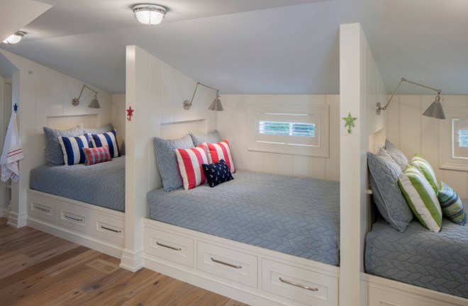 Built in Beds with storage drawers. Built in Beds with storage drawer ideas. Built in Beds with storage drawer design. Storage Beds. Built in Beds with storage drawers and shiplap paneling. #BuiltinBeds #storagedrawers #shiplap #paneling #shiplappaneling #storagebeds Francesca Owings Interior Design