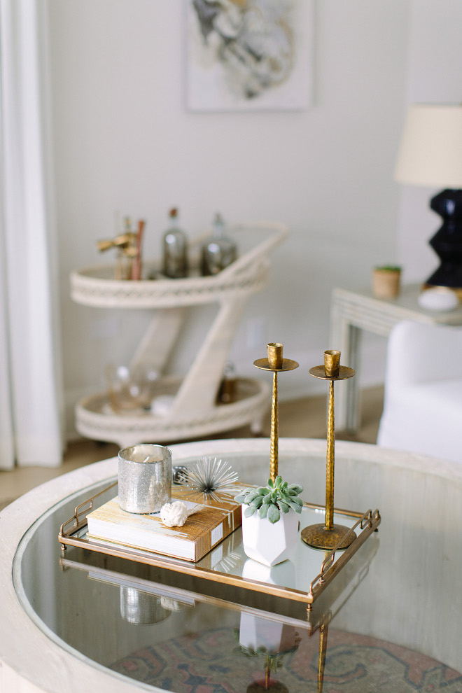 Coffee Table Decor. Neutral Coffee Table Decor. The neutral coffee table decor brings warmth to this white space. Coffee Table Decor Ideas #CoffeeTableDecor Kate Marker Interiors