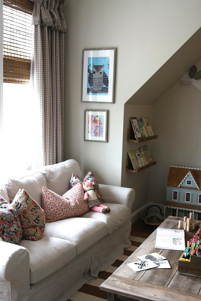 Cute Farmhouse Playroom. Home Bunch's Beautiful Homes of Instagram @blessedmommatobabygirls