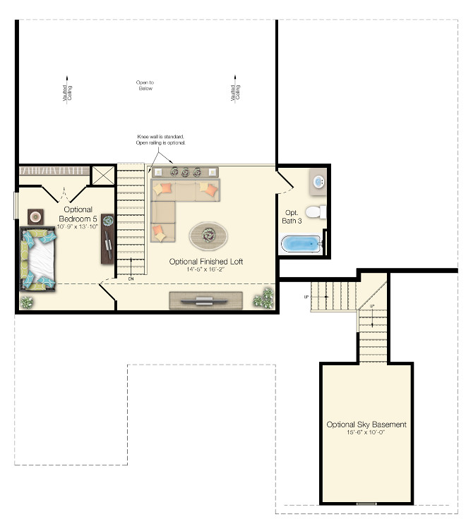 Empty Nester Home Floor Plan 2nd Floor with loft area. Empty Nester Home Floor Plan 2nd Floor with loft. #EmptyNesterfloorPlan #2ndFloor #loft Echelon Interiors via Home Bunch