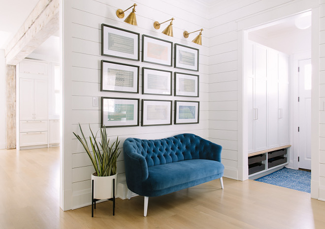 Entry Shiplap Gallery Wall Ideas. Shiplap Gallery Wall. Foyer Shiplap. Foyer Gallery Wall #Entry #Shiplap #GalleryWallIdeas #Shiplap #GalleryWall #Foyer #FoyerShiplap #FoyerGalleryWall Kate Marker Interiors