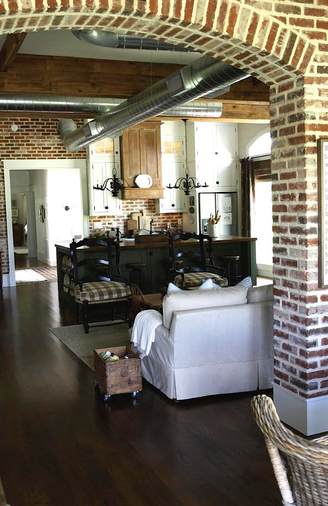 Farmhouse with exposed brick interior walls. Farmhouse with exposed brick interior walls. Farmhouse with exposed brick interior walls. Farmhouse with exposed brick interior walls #Farmhouse #exposedbrick #brick #interiorbrickwalls #brickwalls #interiorwalls Home Bunch's Beautiful Homes of Instagram @blessedmommatobabygirls