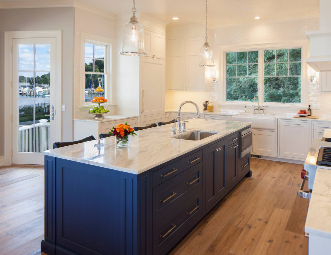 Kensington Blue by Benjamin Moore Navy Blue Kitchen Island. Kensington Blue by Benjamin Moore Navy Blue Kitchen Island Color. Navy Blue Kitchen Island Ideas. Navy Blue Kitchen Island. Navy Blue Kitchen Island Kensington Blue by Benjamin Moore #KensingtonBluebyBenjaminMoore #NavyBlueKitchenIsland #NavyBlueIsland Francesca Owings Interior Design