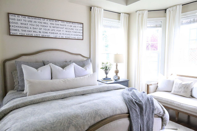 Neutral Bedroom Paint Color Restoration Hardware Linen Paint Color. Restoration Hardware Linen. Restoration Hardware Linen. Restoration Hardware Linen #RestorationHardwareLinen Home Bunch's Beautiful Homes of Instagram @cambridgehomecompany