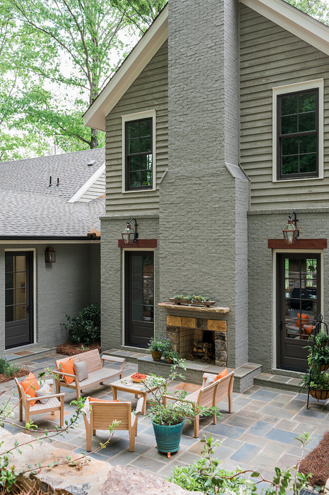 Painted Brick Chimmey. Painted Brick Chimmey. Exterior Painted Brick Chimmey. Painted Brick Chimmey Patio #PaintedBrick #brickChimmey #chimney #patio Curran & Co. Architects