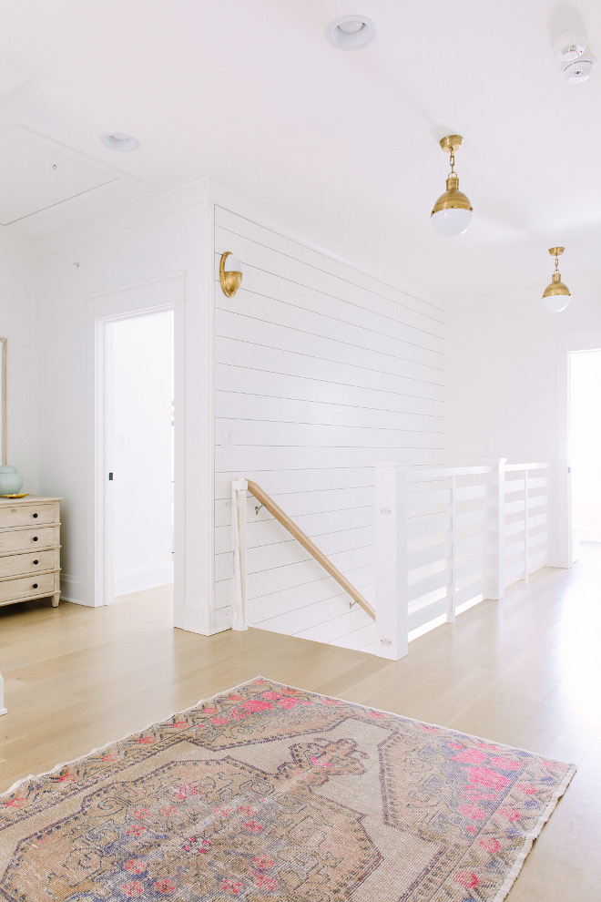 Shiplap accent wall. Shiplap accent wall and shiplap inspired staircase railing. Shiplap accent wall. Shiplap accent wall and shiplap inspired staircase railing. Shiplap accent wall White Shiplap accent wall. Shiplap accent wall #Shiplap #accentwall #Shiplapaccentwall Kate Marker Interiors