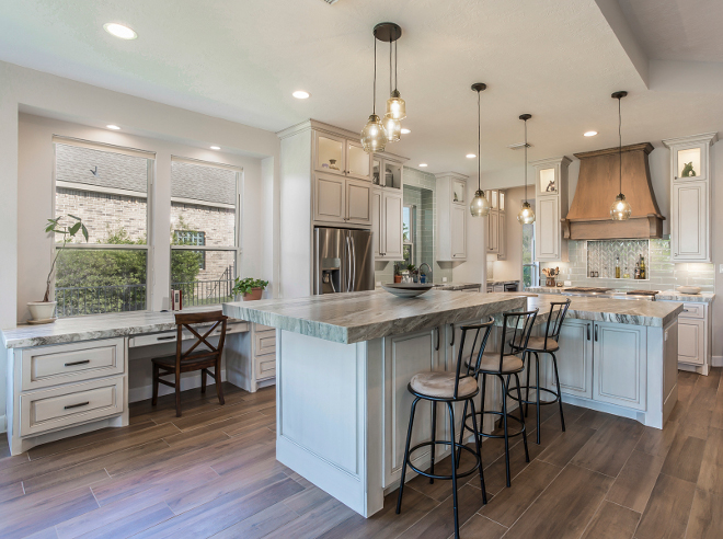 Transitional Modern Farmhouse Kitchen. Modern Farmhouse Kitchen Design. Modern Farmhouse Kitchen with Glazed Cabinets. Neutral Modern Farmhouse Kitchen. #ModernFarmhouseKitchen #GlazedCabinets Morning Star Builders LTD