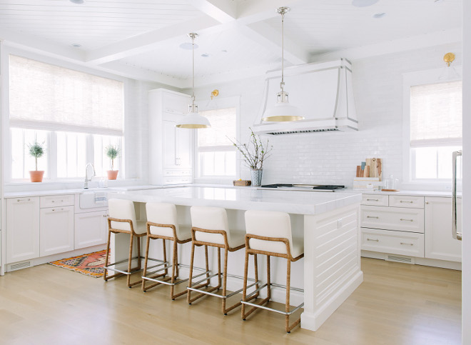 White Farmhouse Kitchen with shiplap island. White Farmhouse Kitchen with shiplap island White Farmhouse Kitchen with shiplap island. White Farmhouse Kitchen with shiplap island #WhiteFarmhouseKitchen #shiplapisland Kate Marker Interiors