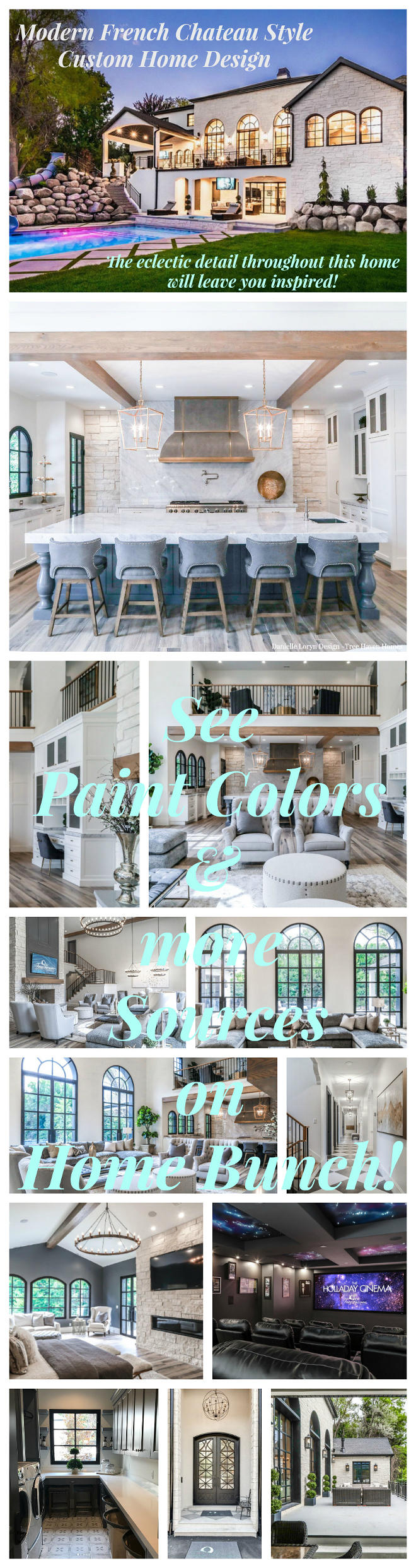 Modern French Chateau Style Custom Home Design. Modern French Chateau Style Custom Home Design Paint Colors and furniture souces #ModernFrenchChateau #FrenchStyleHome #CustomHome #CustomHome Home Bunch