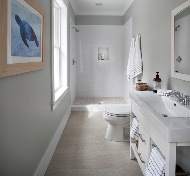 Bathroom Tile. Bathroom Tile home goods tile floor - Crossville Basalt color Silica shower floor - Flat Pebble Series, color Sandy #bathroomtile #bathroom #tile Lisa Furey - Barefoot Interiors