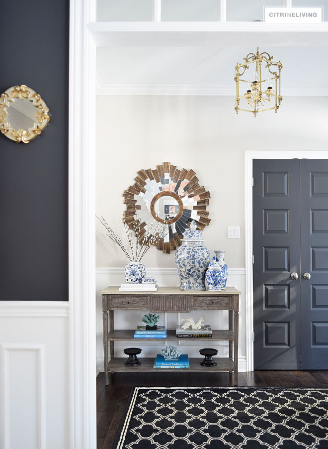 Behr Cracked Pepper. Dark grey interior door paint color Behr Cracked Pepper. Behr Cracked Pepper #BehrCrackedPepper #Darkgreyinteriordoorpaintcolor #interiordoorpaintcolor Beautiful Homes of Instagram @citrineliving Home Bunch