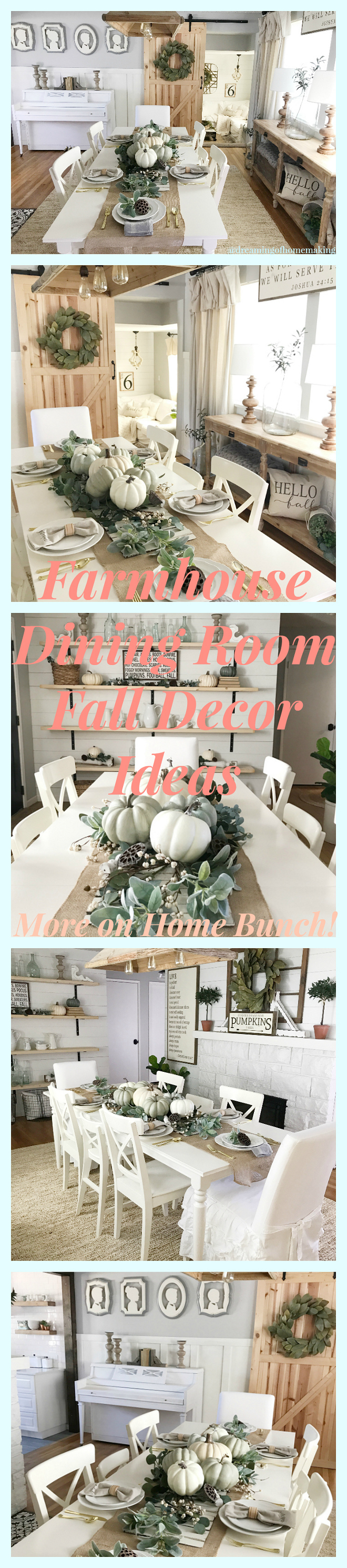 Farmhouse Dining room Fall decor ideas. Farmhouse Dining room Fall decor. Farmhouse Fall decor #FarmhouseFalldecor #Farmhouse #Falldecor #fall Home Bunch