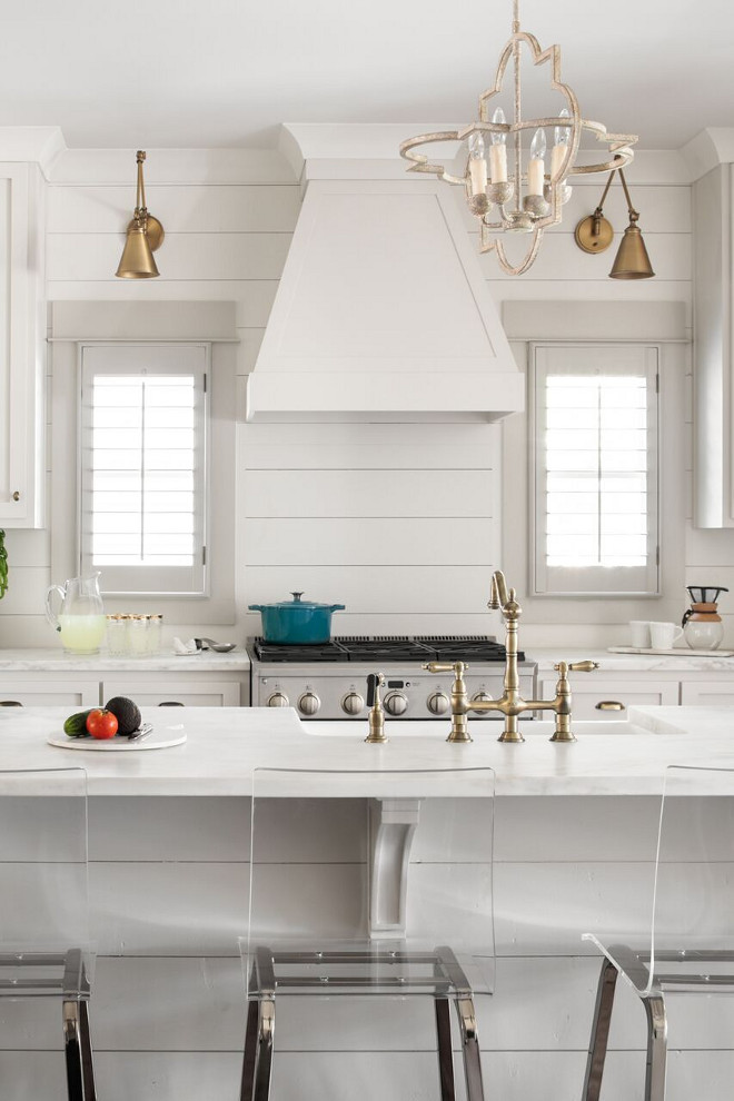 Shiplap Backsplash. Shiplap Backsplash. Farmhouse kitchen with Shiplap Backsplash. White farmhouse kitchen with Shiplap Backsplash #ShiplapBacksplash #Shiplap #Backsplash Willow Homes