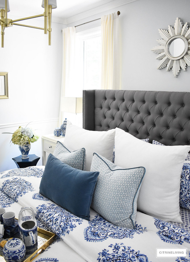 blue-and-white-bedding-blue-and-white-bedding-blue-and-white-bedding-blue-and-white-bedding Beautiful Homes of Instagram @citrineliving Home Bunch