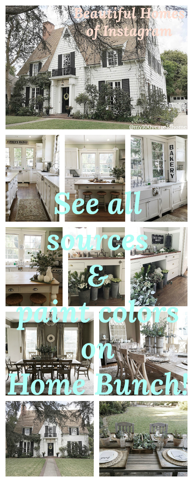 Beautiful Homes of Instagram. A real blog series showcasing real homes. See all sources and paint colors on Home Bunch.