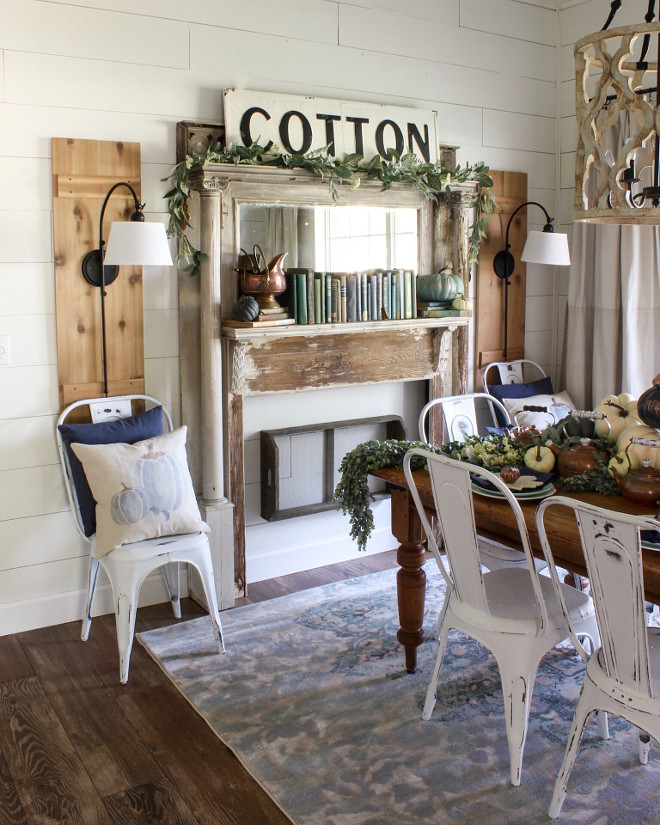 Farmhouse DIY Projects, Shiplap, Reclaimed fireplace surround #farmhouse #DIYfarmhouse #diyshiplap #diyprojects #diyideas #reclaimed Home Bunch Beautiful Homes of Instagram @cottonstem