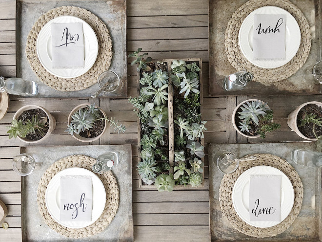 Farmhouse succulent decor. Farmhouse succulent decor ideas. Succulents are from Rose Bowl Flea Market. Farmhouse succulent table decor #Farmhouse #succulent #decor Beautiful Homes of Instagram @my100yearoldhome
