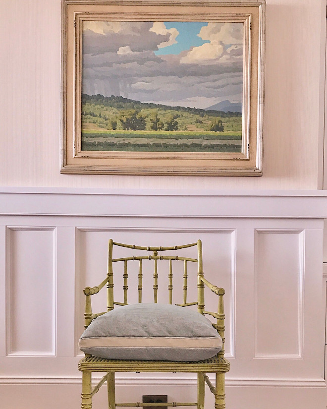 Hall. Classic hall millwork, art and chair. #hall Beautiful Homes of Instagram @SweetShadyLane