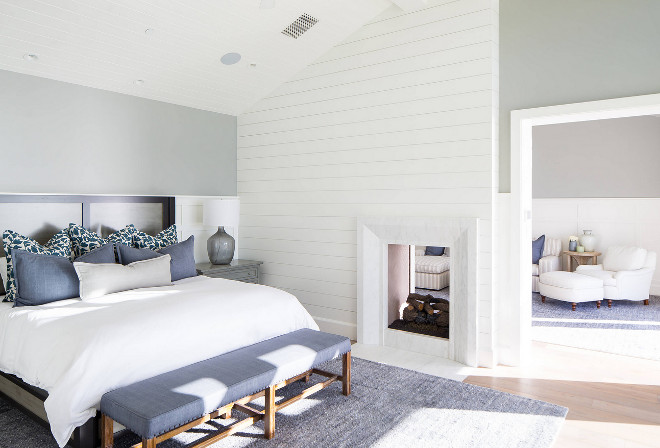 Bedroom shiplap fireplace Bedroom features a shiplap fireplace #shiplap #fireplace #bedroom