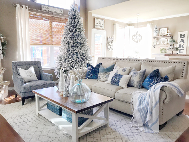 Blue and White Christmas Decor Blue and White Christmas Decor Blue and White Christmas Decor Living room Blue and White Christmas Decor
