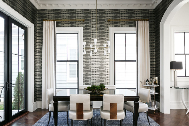 Dining room wallpaper. Dining room features a Thibaut wallpaper #Thibaut #wallpaper #diningroom Ramage Company
