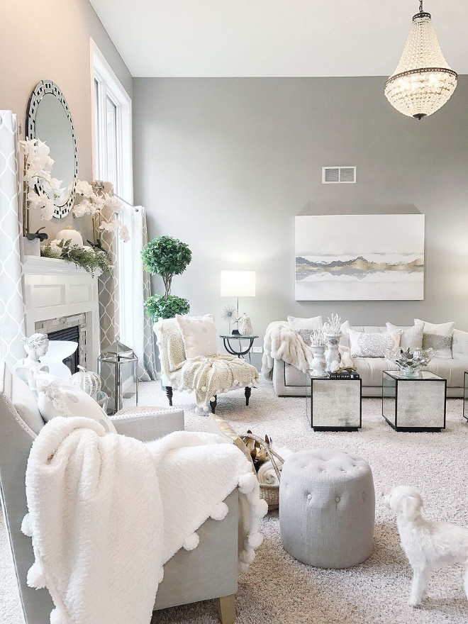 Grey living room, Grey living room with white decor, Grey living room, Grey living room #Greylivingroom Beautiful Homes of Instagram Home Bunch
