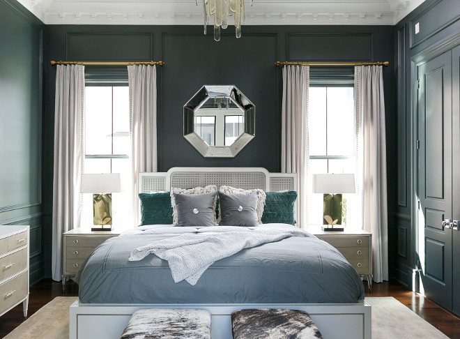 Master Bedroom Wall Paneling. Master Bedroom Wall Paneling Ideas. Master Bedroom Wall Paneling Paint Color. The master bedroom is so beautiful that it would be hard to leave it every morning. I am loving the hues and the paneled walls. Master Bedroom Wall Paneling #MasterBedroom #WallPaneling Ramage Company