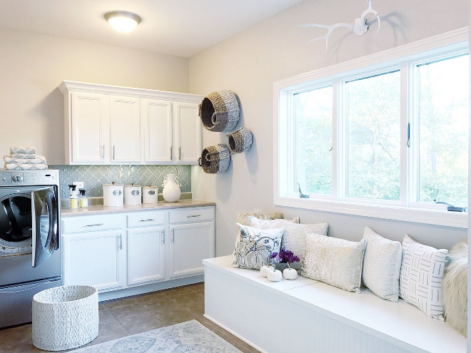 Neutral Laundry room paint color Sherwin Williams Balanced Beige Neutral Laundry room paint color Sherwin Williams Balanced BeigeNeutral Laundry room paint color Sherwin Williams Balanced Beige #NeutralLaundryroom #paintcolor #SherwinWilliamsBalancedBeige Beautiful Homes of Instagram Home Bunch