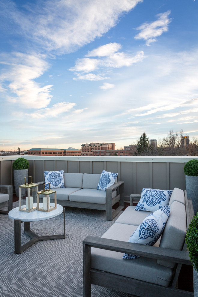 Roof Deck outdoor furniture and outdoor rug