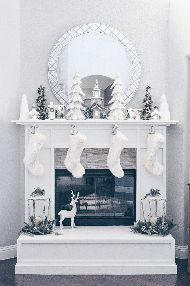 White Christmas Fireplace Decor White Christmas Fireplace Decor White Christmas Fireplace Decor