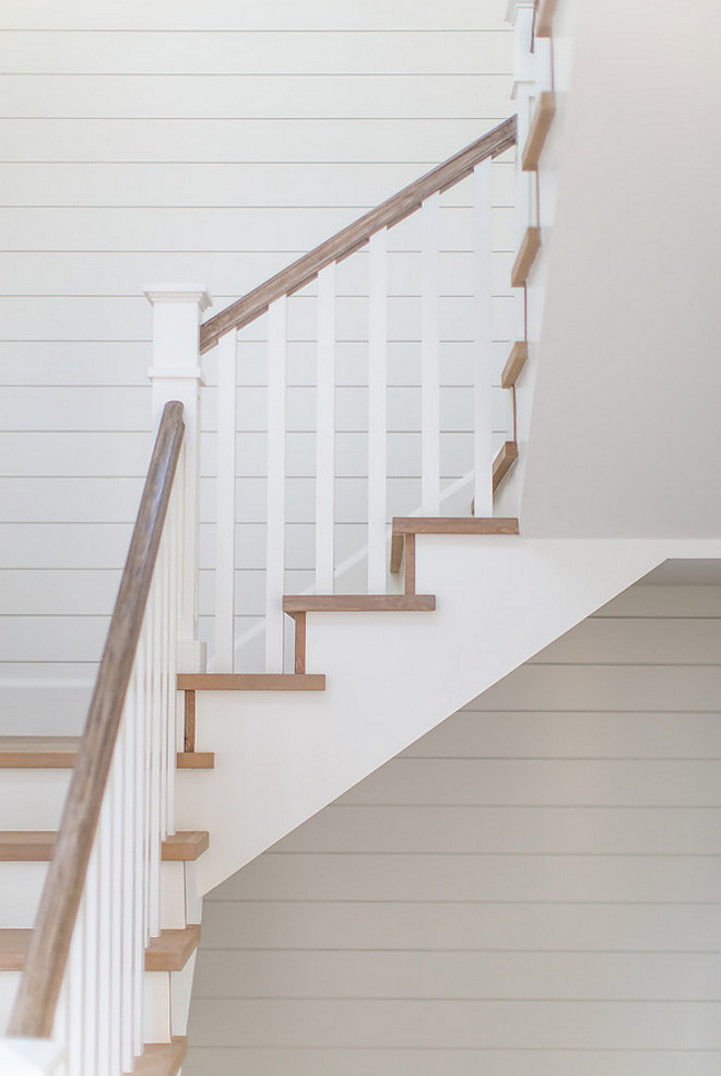 White Oak Staircase Treads with shiplap paneling White Oak Staircase Treads with shiplap paneling White Oak Staircase Treads with shiplap paneling White Oak Staircase Treads with shiplap paneling #WhiteOakStaircase #staircaseTreads #shiplap #paneling
