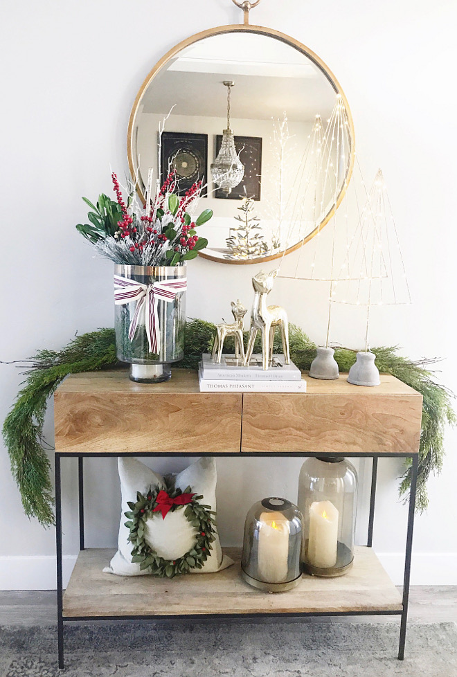 Christmas Foyer Vignette Natural Christmas Foyer Vignette Greenery Christmas Foyer Vignette Home Bunch Beautiful Homes of Instagram