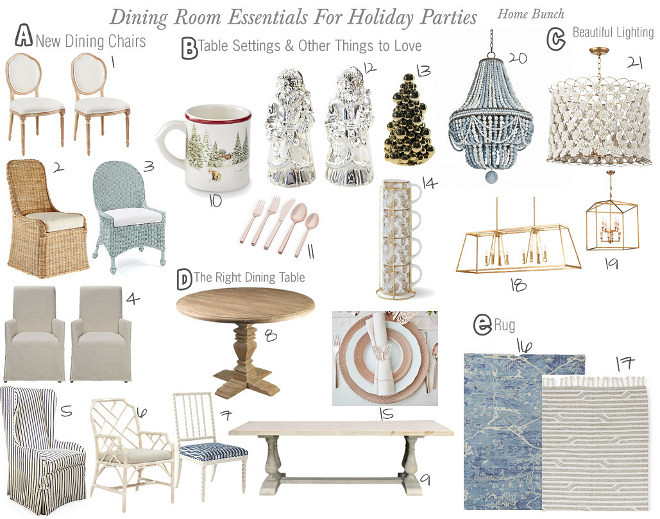 Dining room essentials for Holiday parties