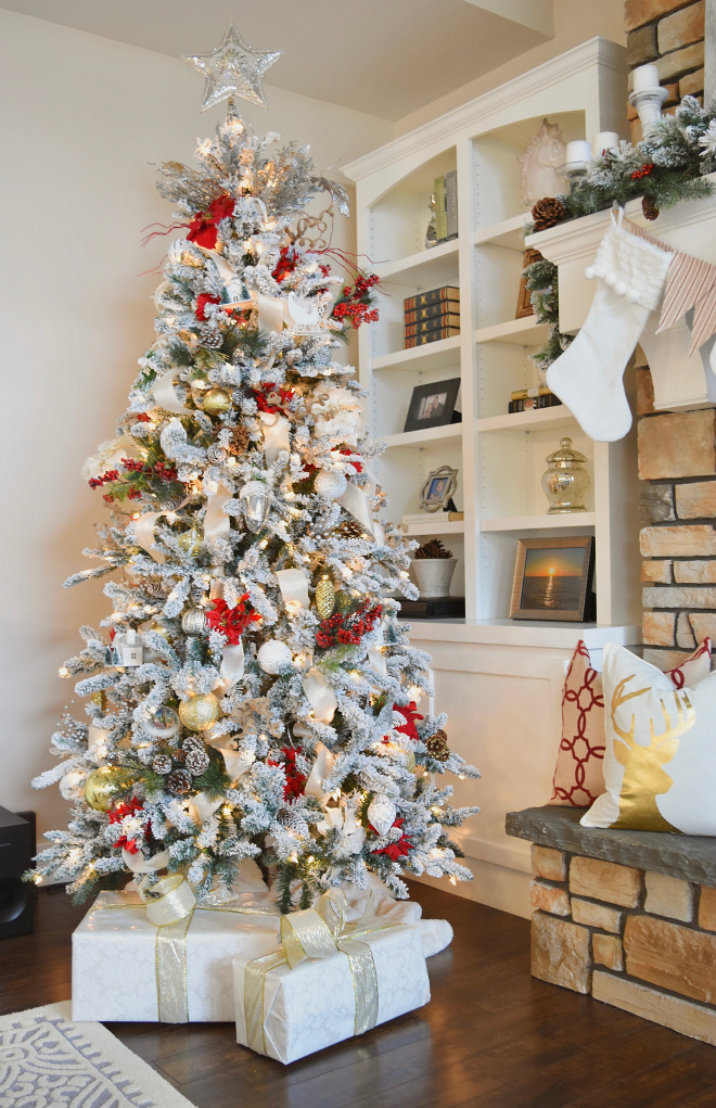 Flocked Christmas Tree Ideas - Home Bunch's Beautiful Homes of Instagram