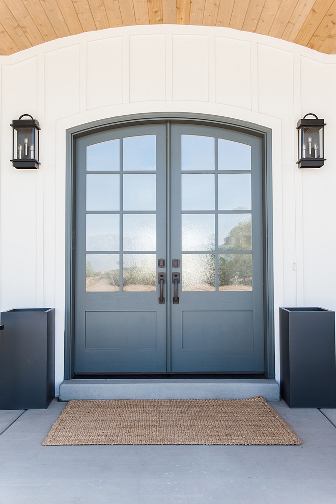 Charcoal Gray Front Door Paint Color Downpipe by Farrow and Ball