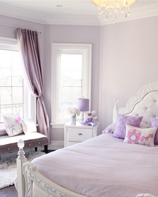 Lavender kids bedroom I was on the hunt for the perfect shade of lavender for my middle daughters room and when the first wall was painted it was love at first sight