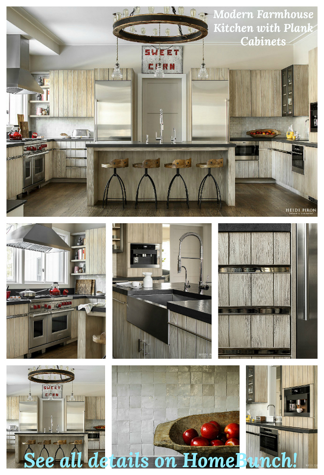 Modern Farmhouse Kitchen with Plank Cabinet sources on Home Bunch
