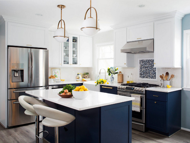 Two-toned Blue and white kitchen
